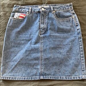 Tommy Hilfiger Light Blue Denim Mini Skirt vintage